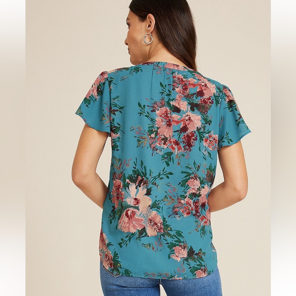 Maurice’s Atwood Flutter Sleeve Blouse new 1X - Picture 2 of 14